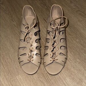 Limelight Cream Heels with Intricate Cutouts
